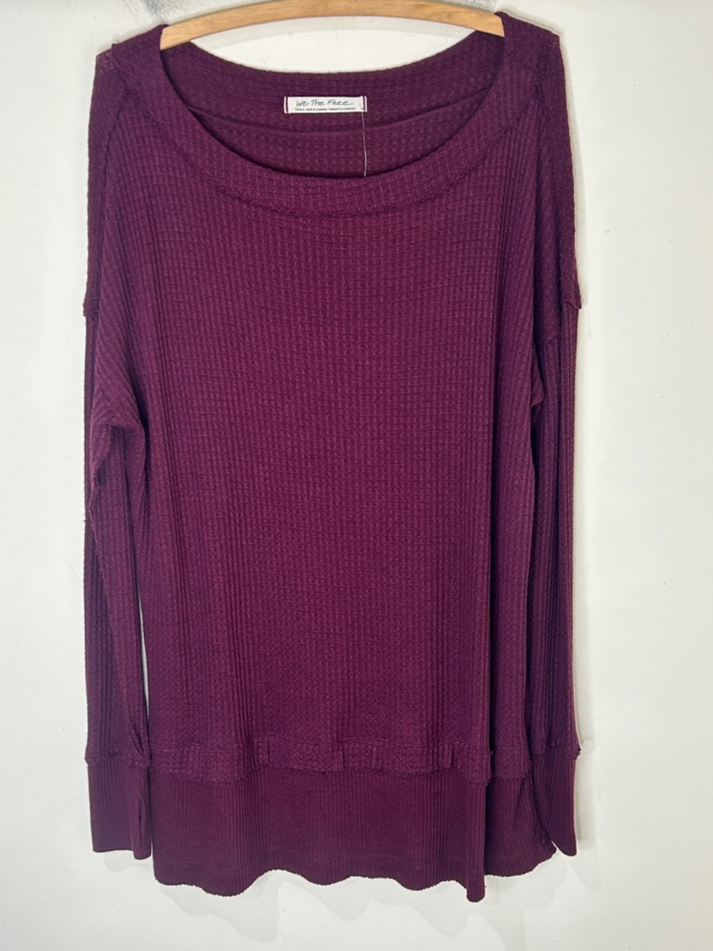 NWT FREE PEOPLE WE THE FREE North Shore Thermal Tunic Top Fig Sorbet Size Small - Picture 3 of 15